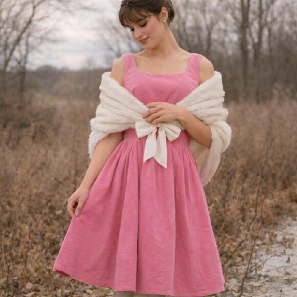 Isaac Mizrahi Target Corduroy Dress Sleeveless Pink Size Med Sleeveless Coquette